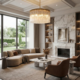 Linear Crystal Cascade Chandelier