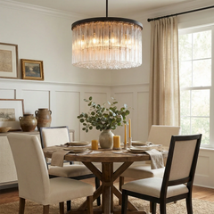 Linear Crystal Cascade Chandelier