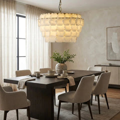 Alabaster Geometric Cloud Chandelier