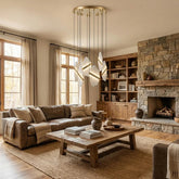 Cascading Alabaster Slab Chandelier