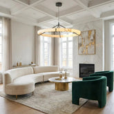Modern Spanish Alabaster Halo Pendant Lamp