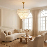 Murano-Style Tiered Glass Chandelier
