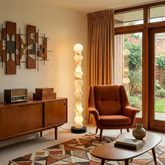Stacked Alabaster Orb Floor Lamp