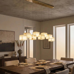 Alabaster Cubic Multi Head Chandelier