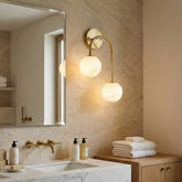 Alabaster Double Spherical U Shape Wall Lamp