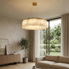 Alabaster Willamette Round Layered Chandelier