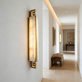 Sleek Alabaster Brass Wall Light