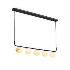 Long Strip Alabaster Spherical Chandelier