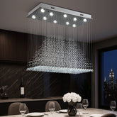 Astra Modern Luxury K9 Crystal Inner Pyramid Rectangular Chandelier