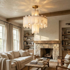 Rectangle Alabaster Irregular Chandelier