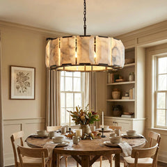 Round Alabaster Calcite Chandelier