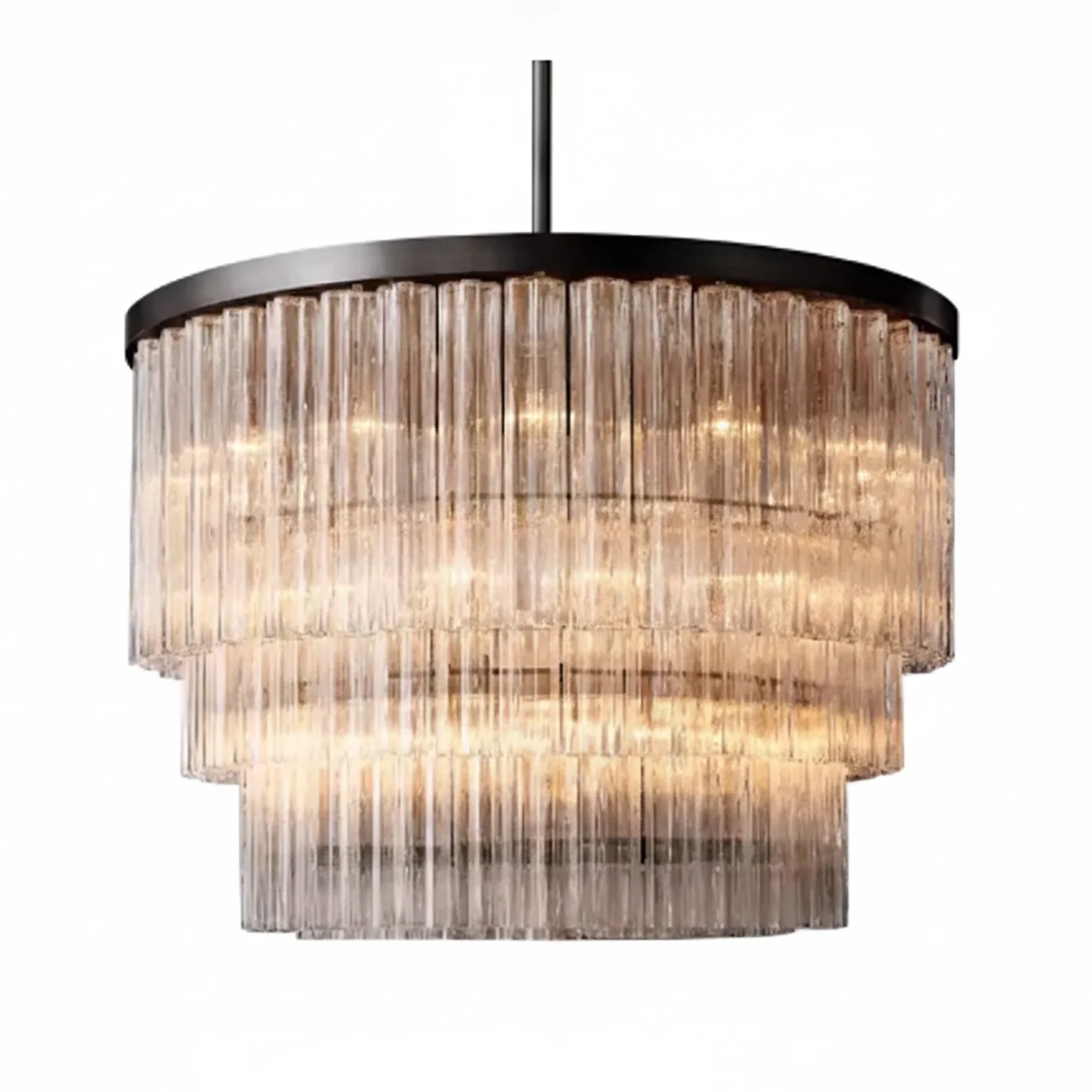 Linear Crystal Cascade Chandelier