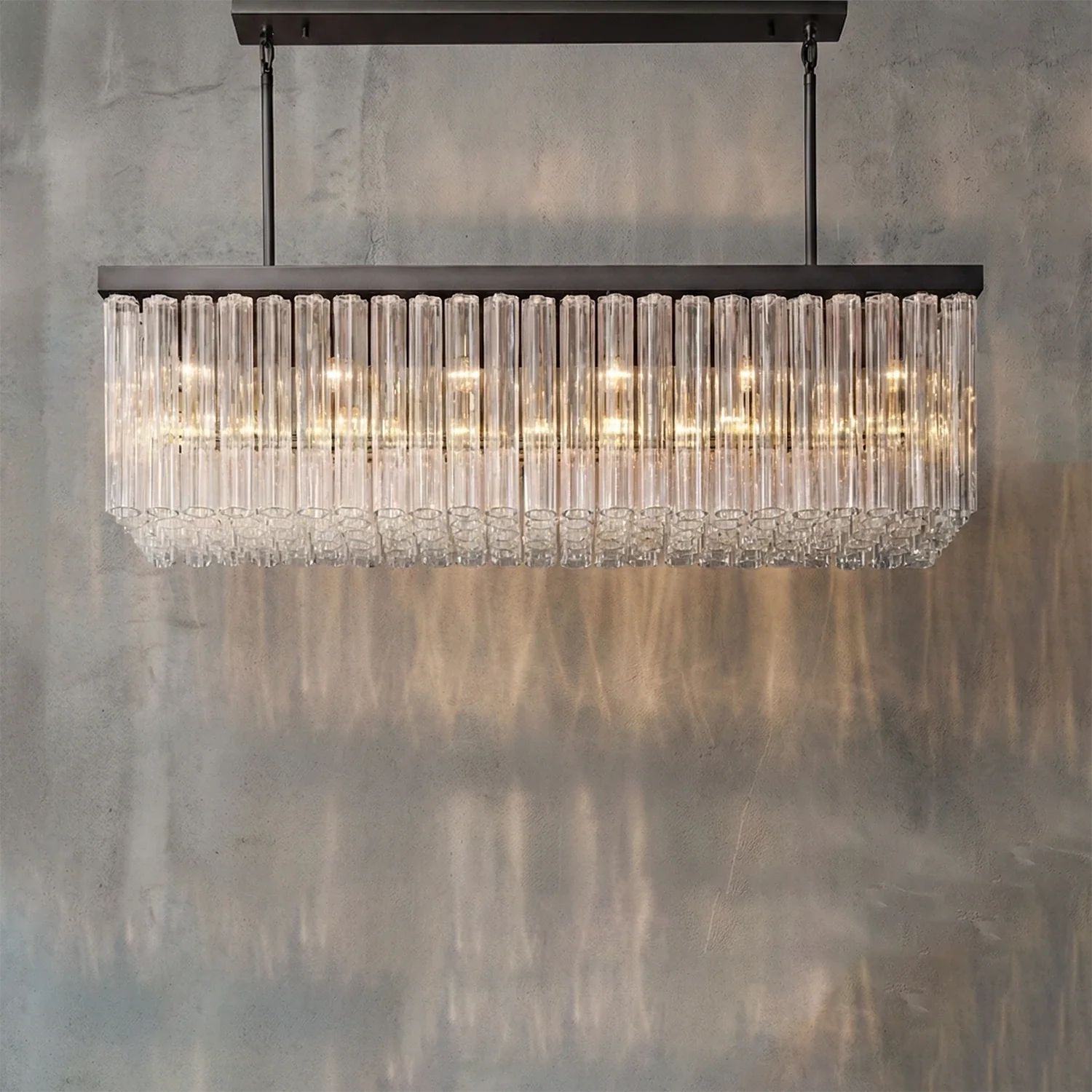 Linear Crystal Cascade Chandelier