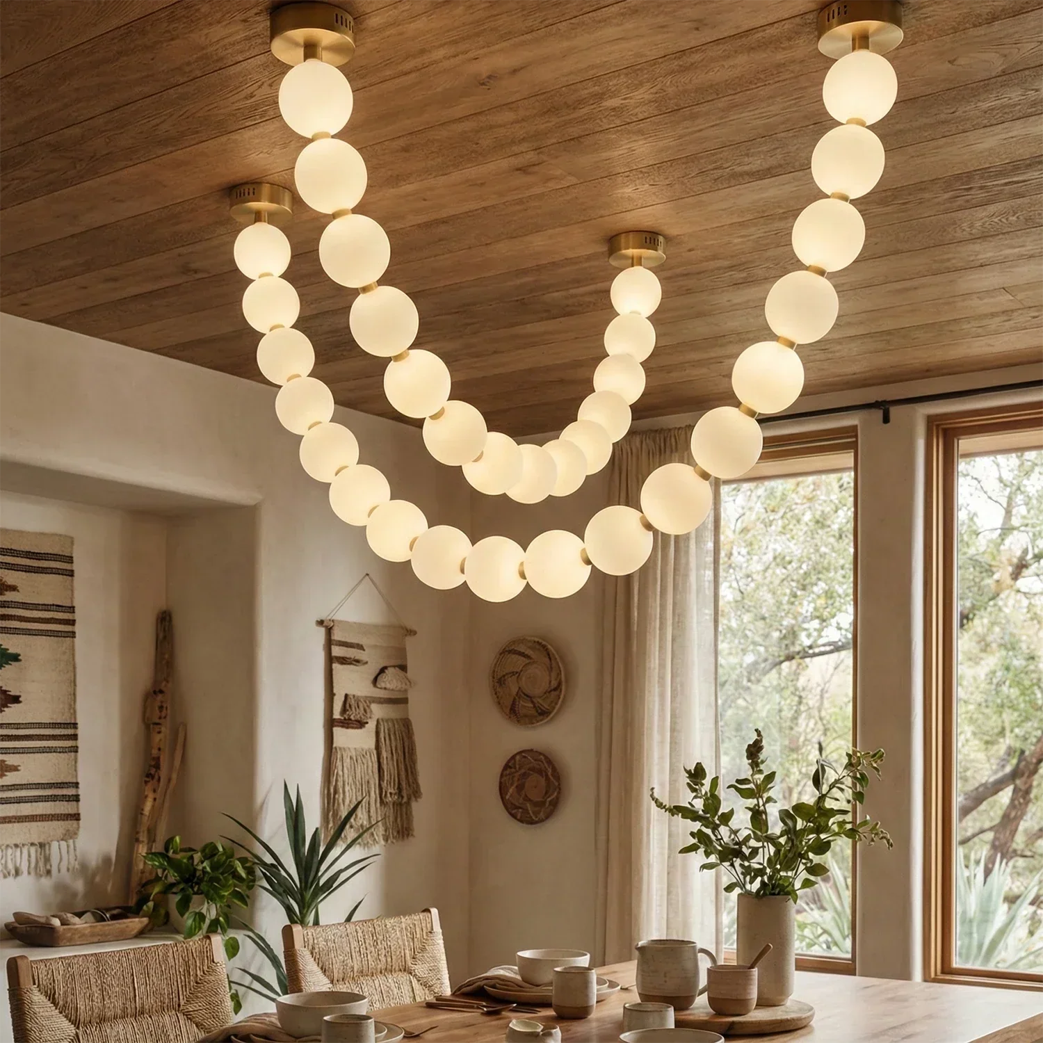 Dazzling Pearl Necklace Chandelier