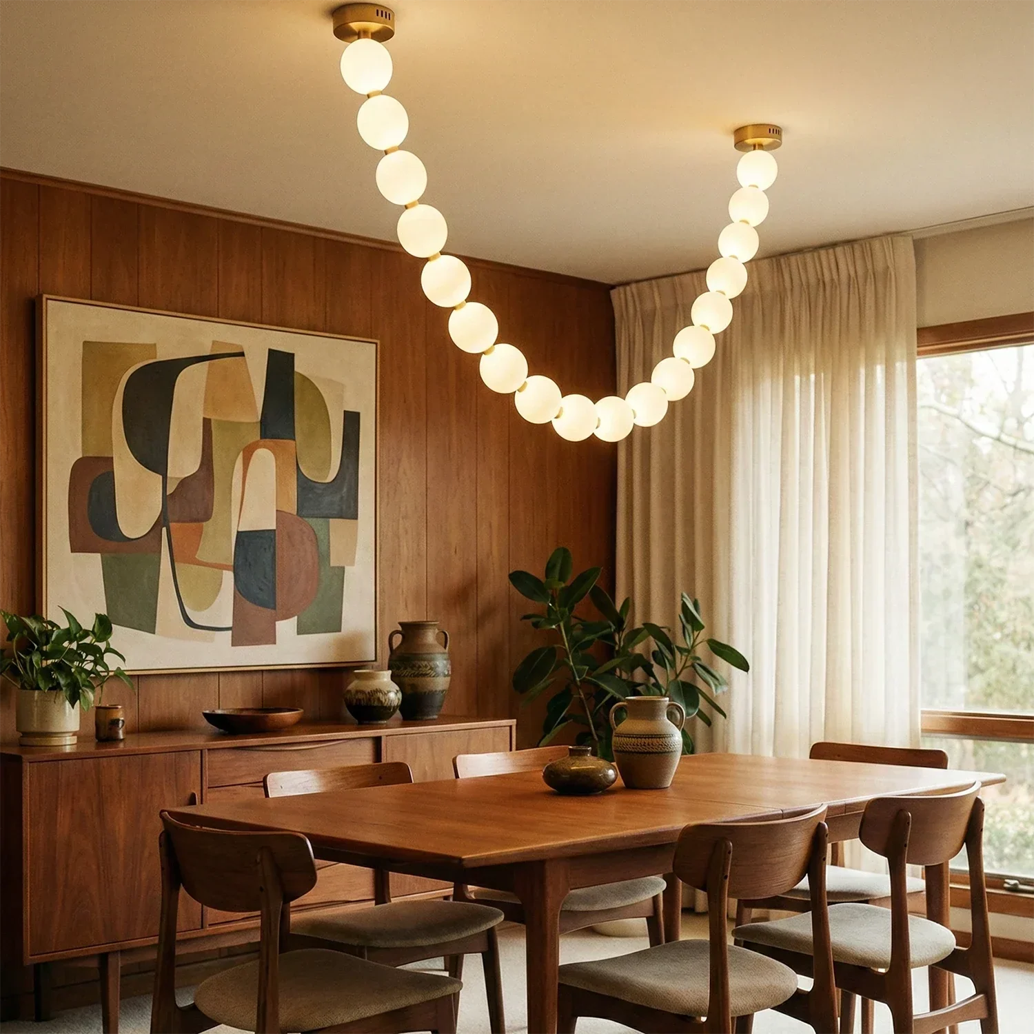 Dazzling Pearl Necklace Chandelier