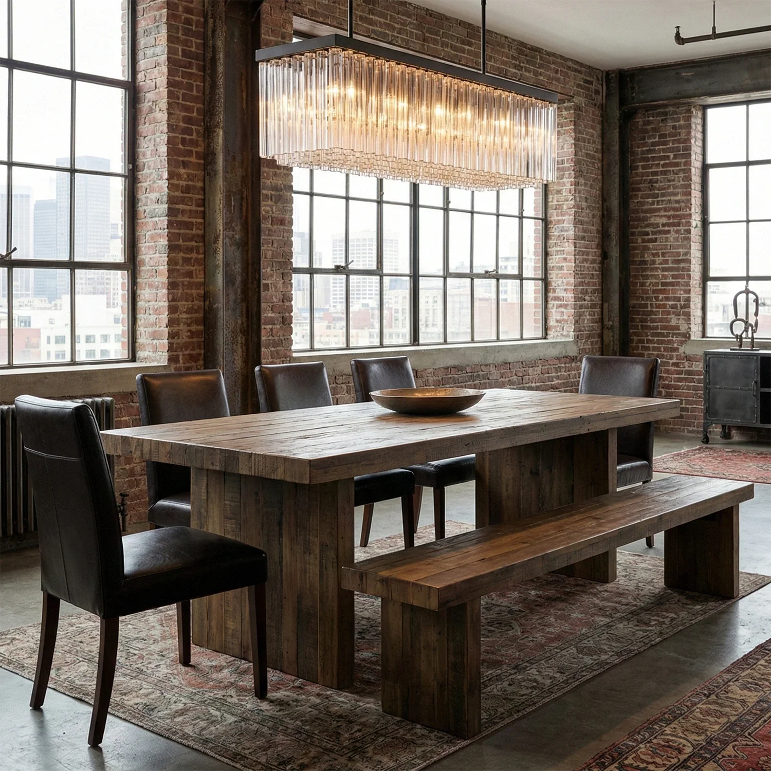 Linear Crystal Cascade Chandelier