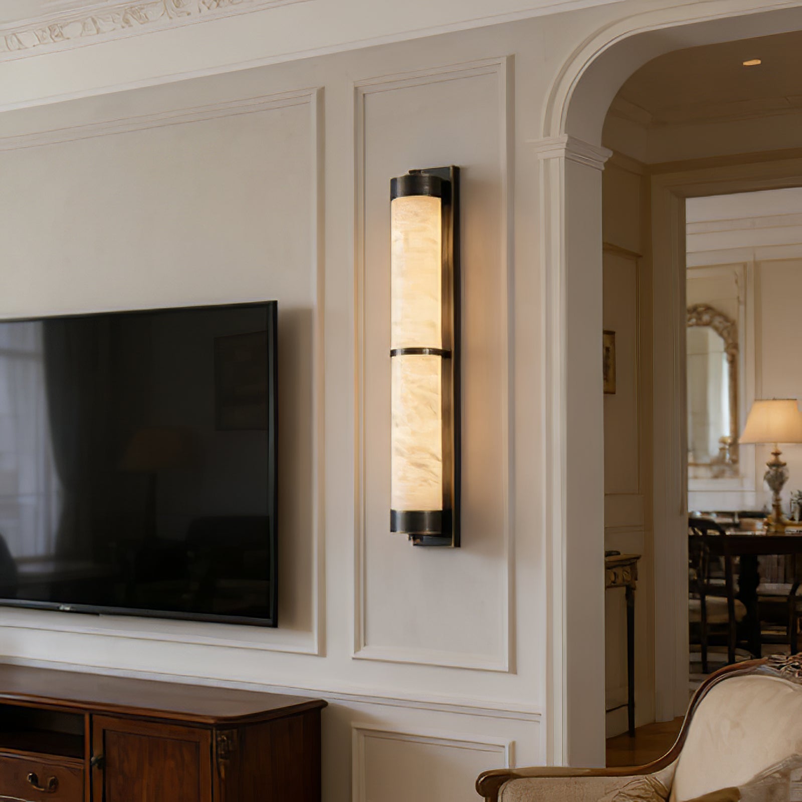 VUUE Cylindra Alabaster Brass Wall Light