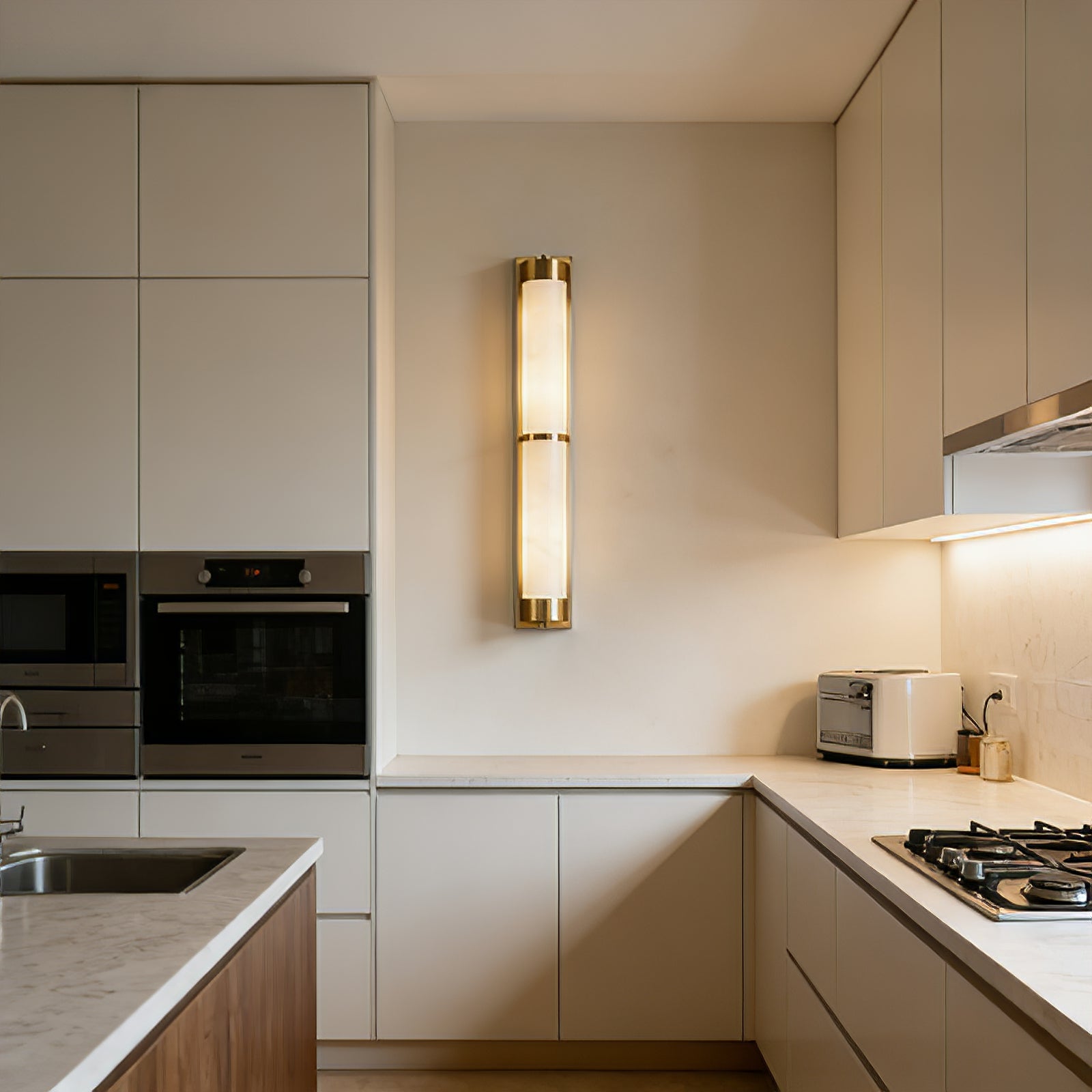 VUUE Cylindra Alabaster Brass Wall Light
