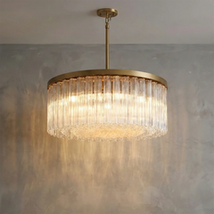 Linear Crystal Cascade Chandelier
