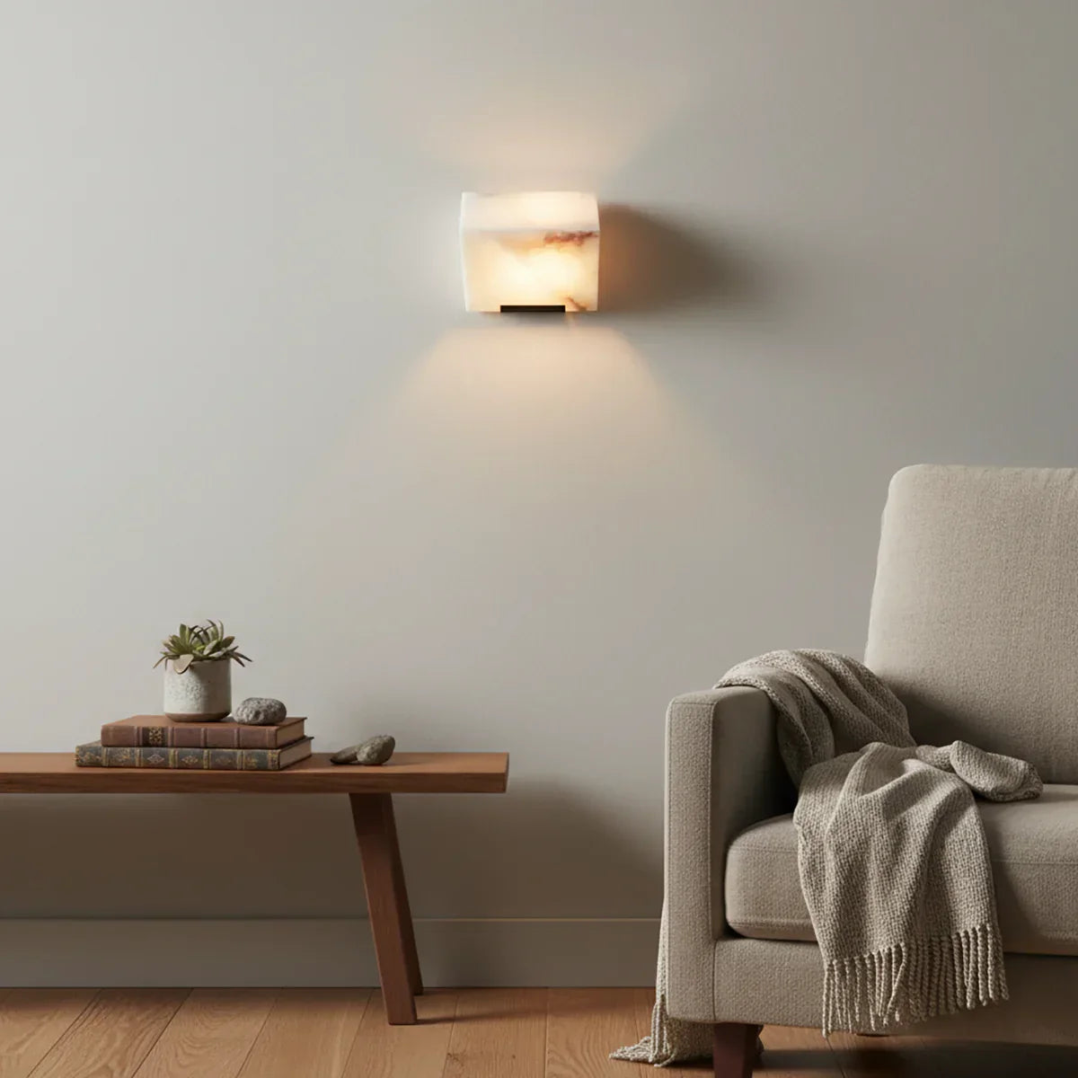 Alabaster Staircase Wall Lamp