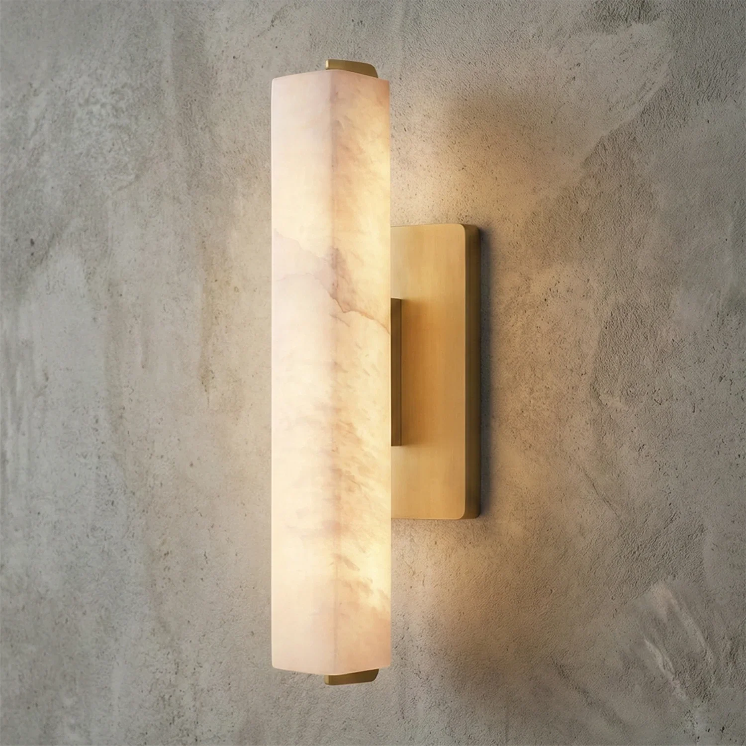 Audon Natural Linear Alabaster Stone Wall Sconce