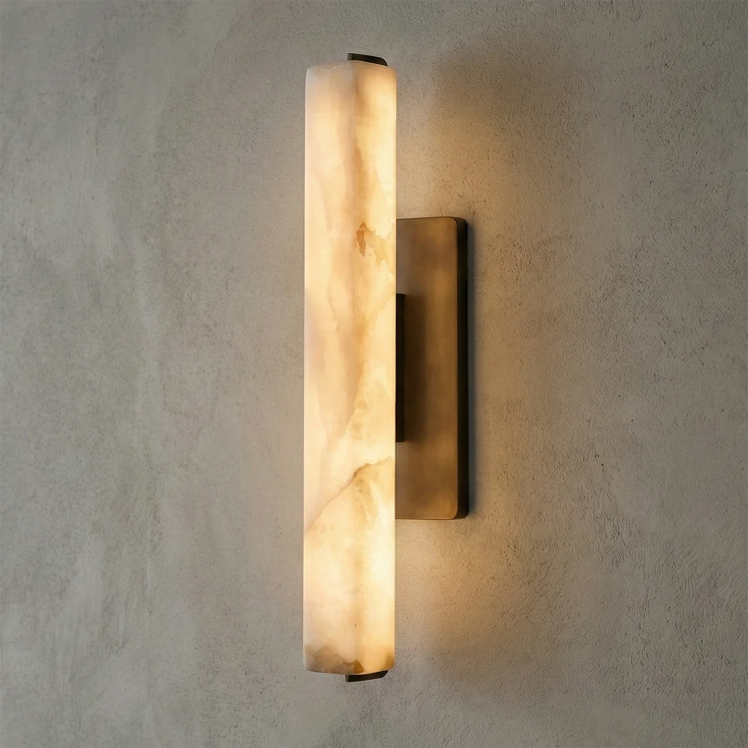 Audon Natural Linear Alabaster Stone Wall Sconce