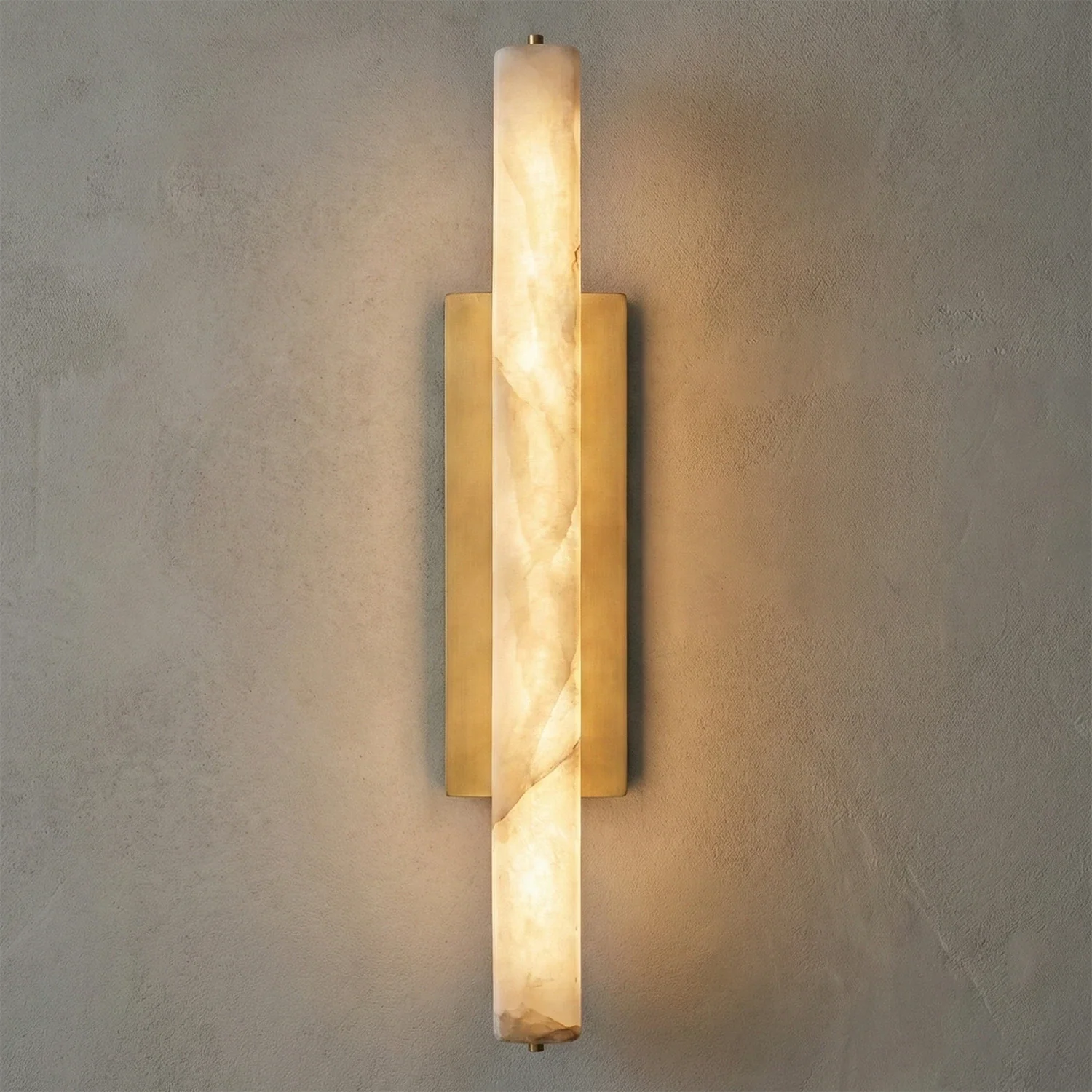 Audon Natural Linear Alabaster Stone Wall Sconce