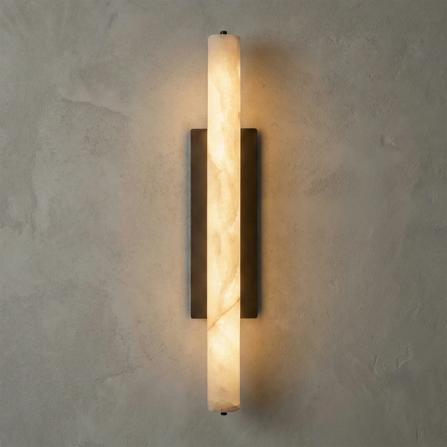 Audon Natural Linear Alabaster Stone Wall Sconce