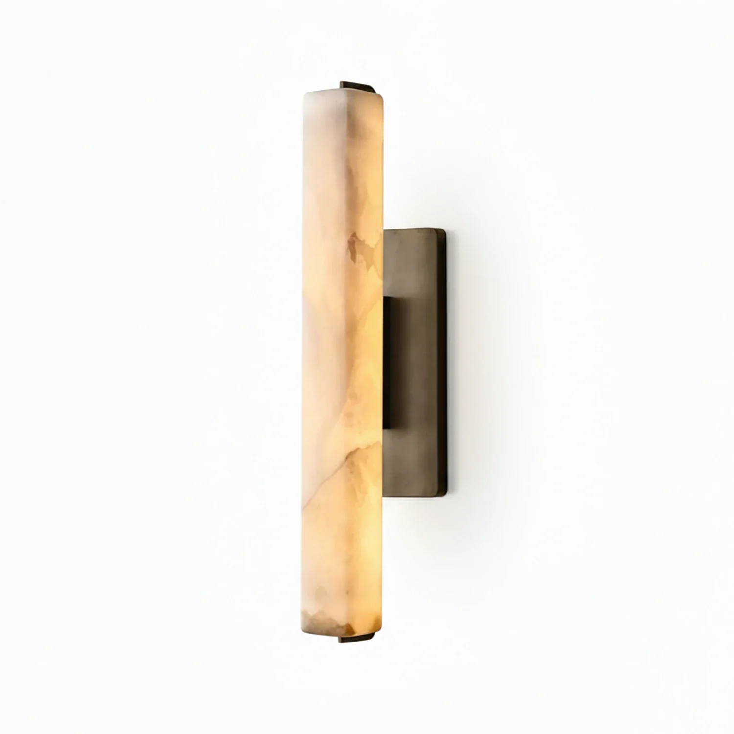 Audon Natural Linear Alabaster Stone Wall Sconce