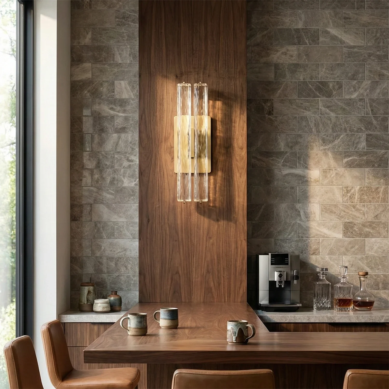 Audubonne Minimalist Crystal Column Sconce