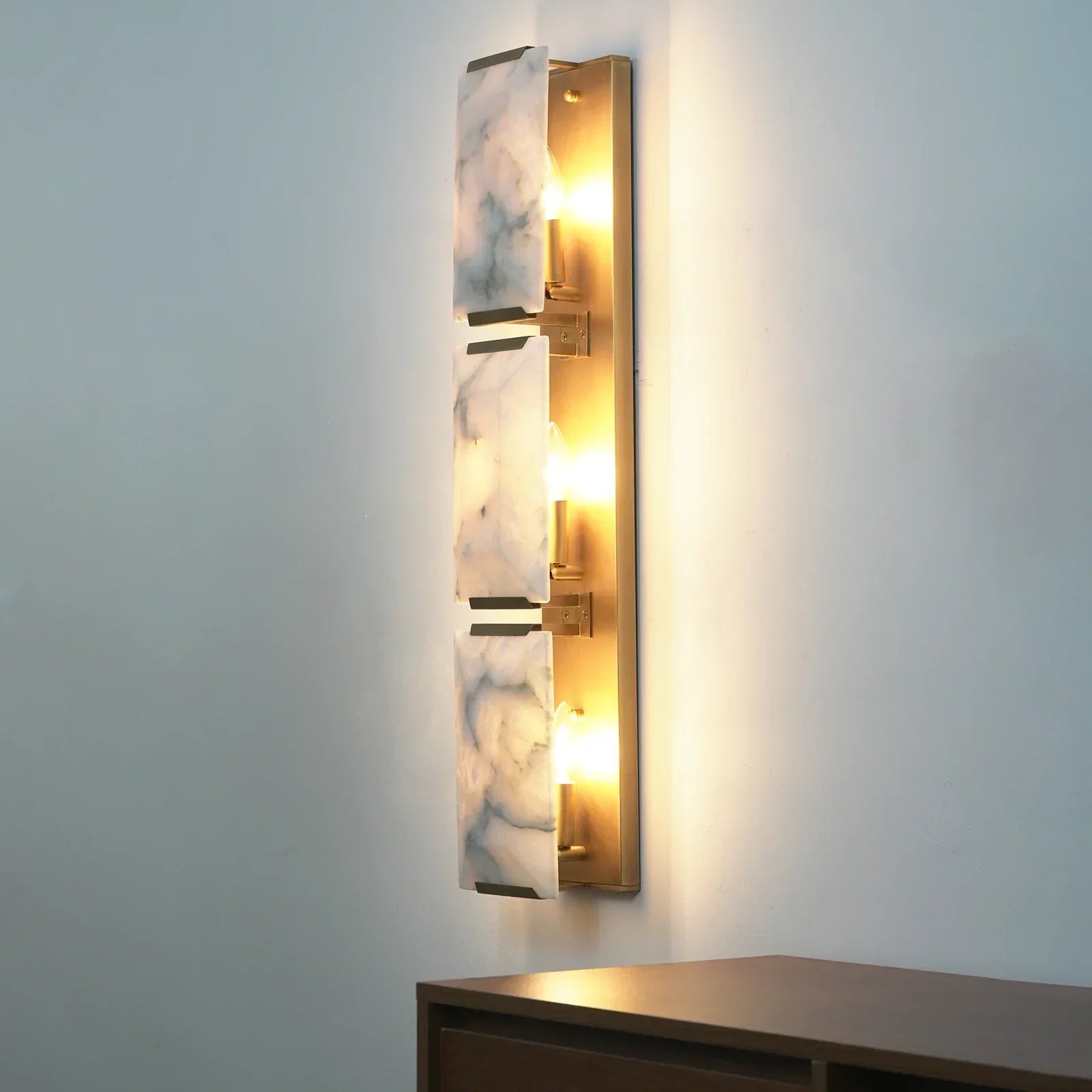 Alabaster Rectangular Wall Lamp
