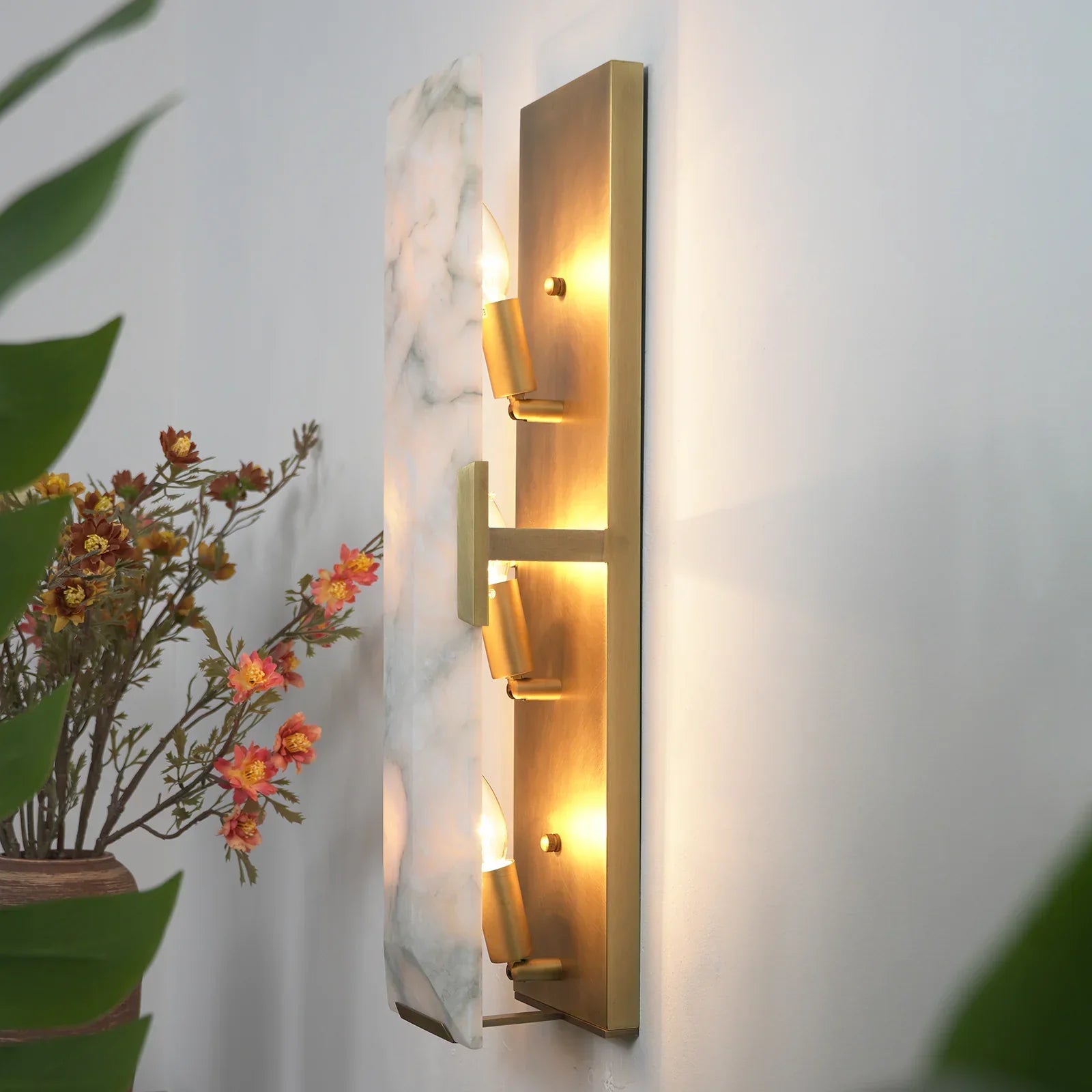 Alabaster Rectangular Wall Lamp