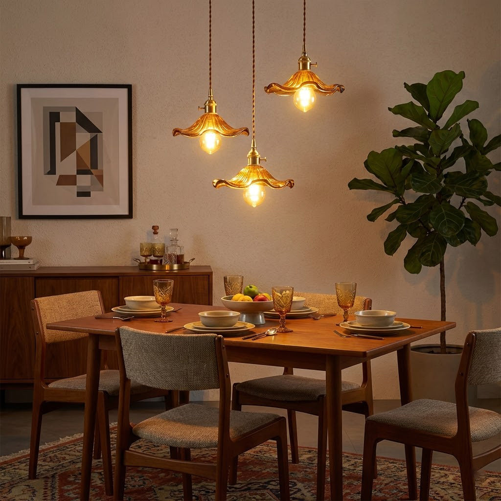 Floral Glass Pendant Light