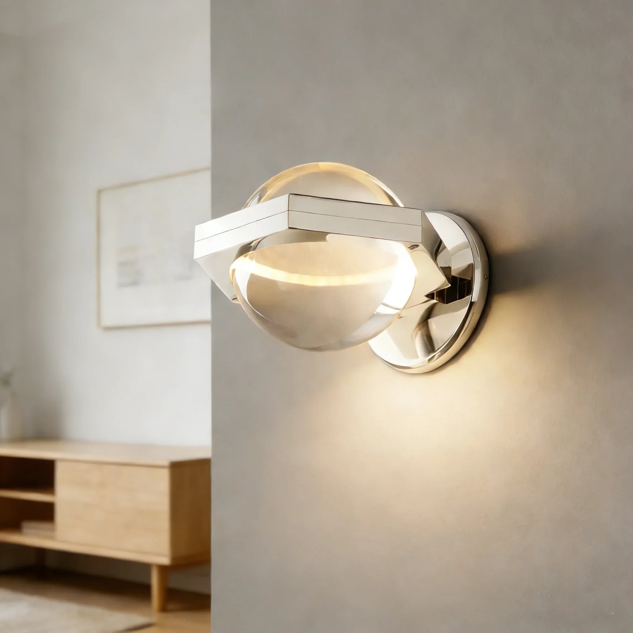 Genius LED Crystal Orb Wall Sconce