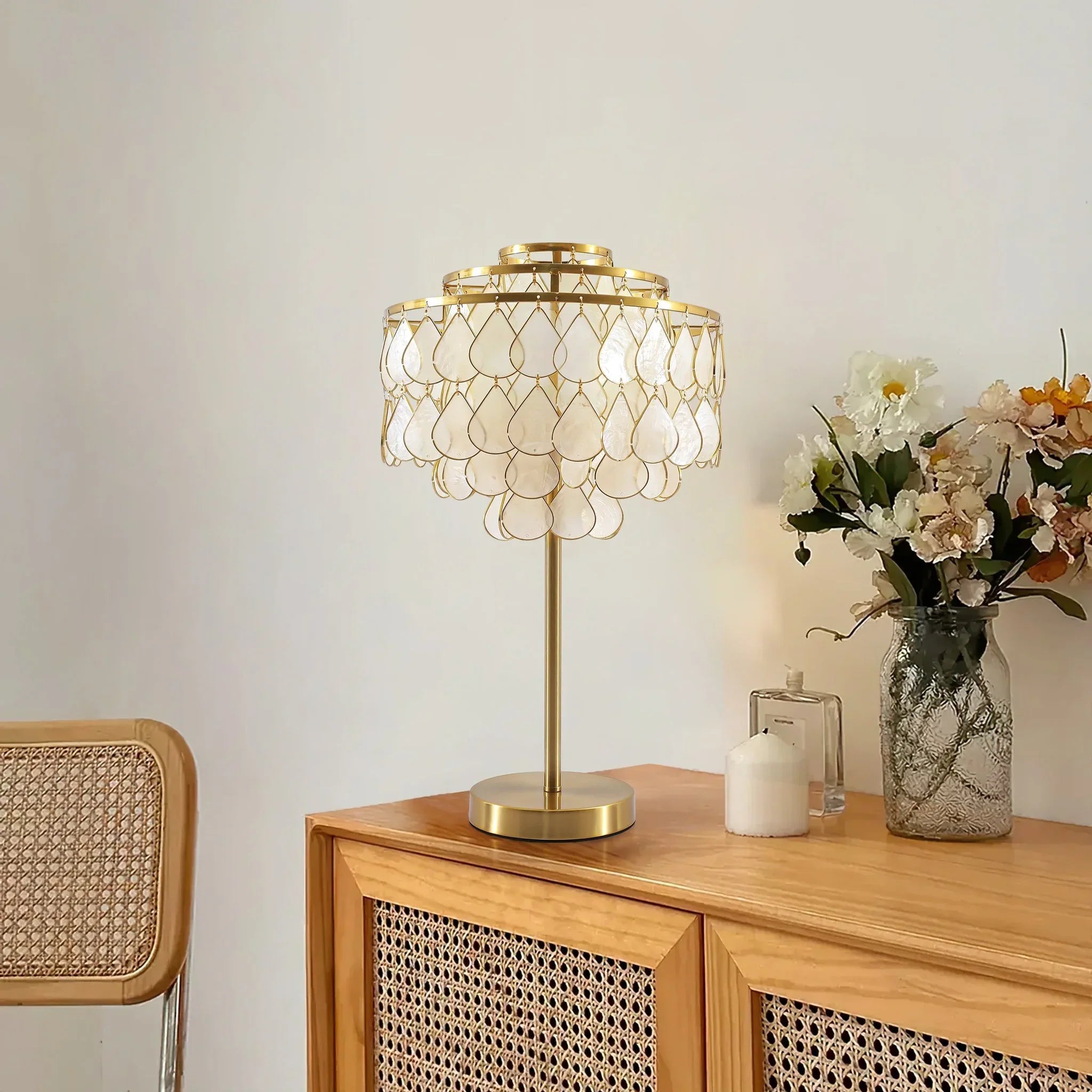 Teardrops Capiz Table Lamp