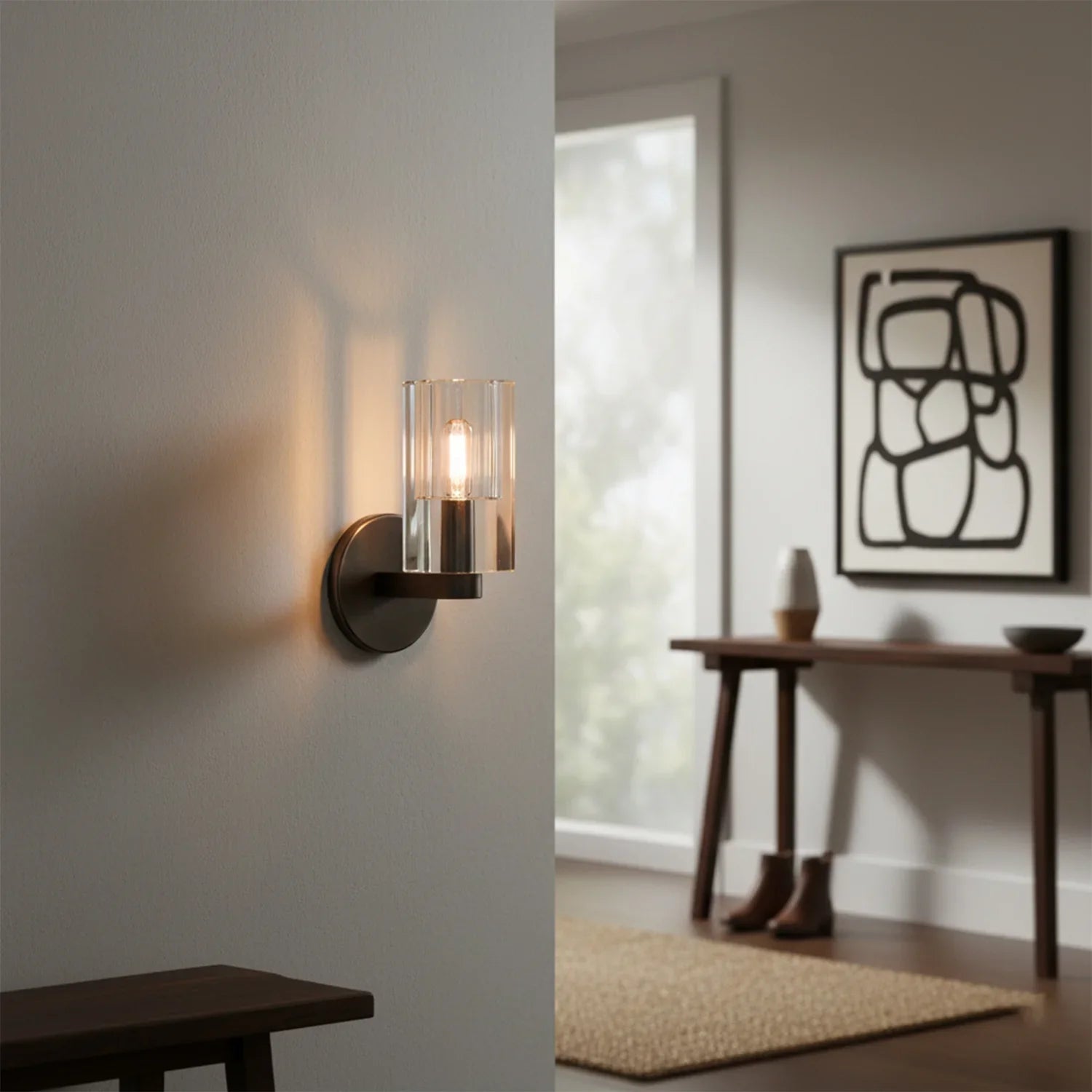 Modern Fluted Crystal Wall Sconce
