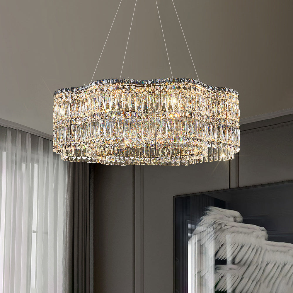 Modern Floral K9 Crystal Chandelier