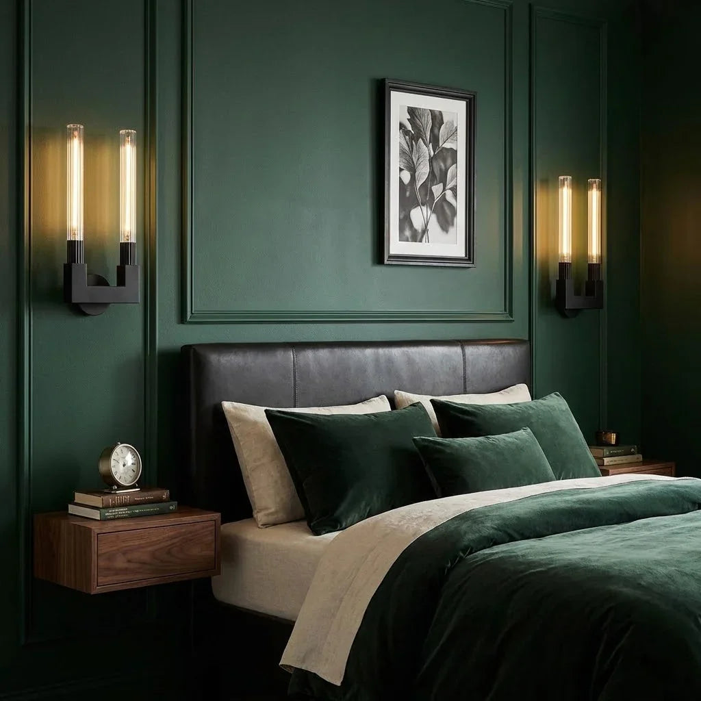 Modern Linear Brass & Glass Wall Light