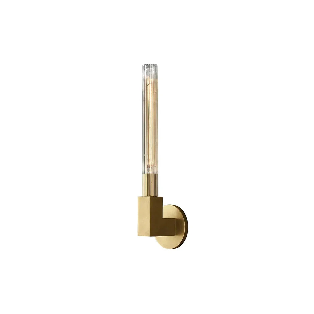 Modern Linear Brass & Glass Wall Light