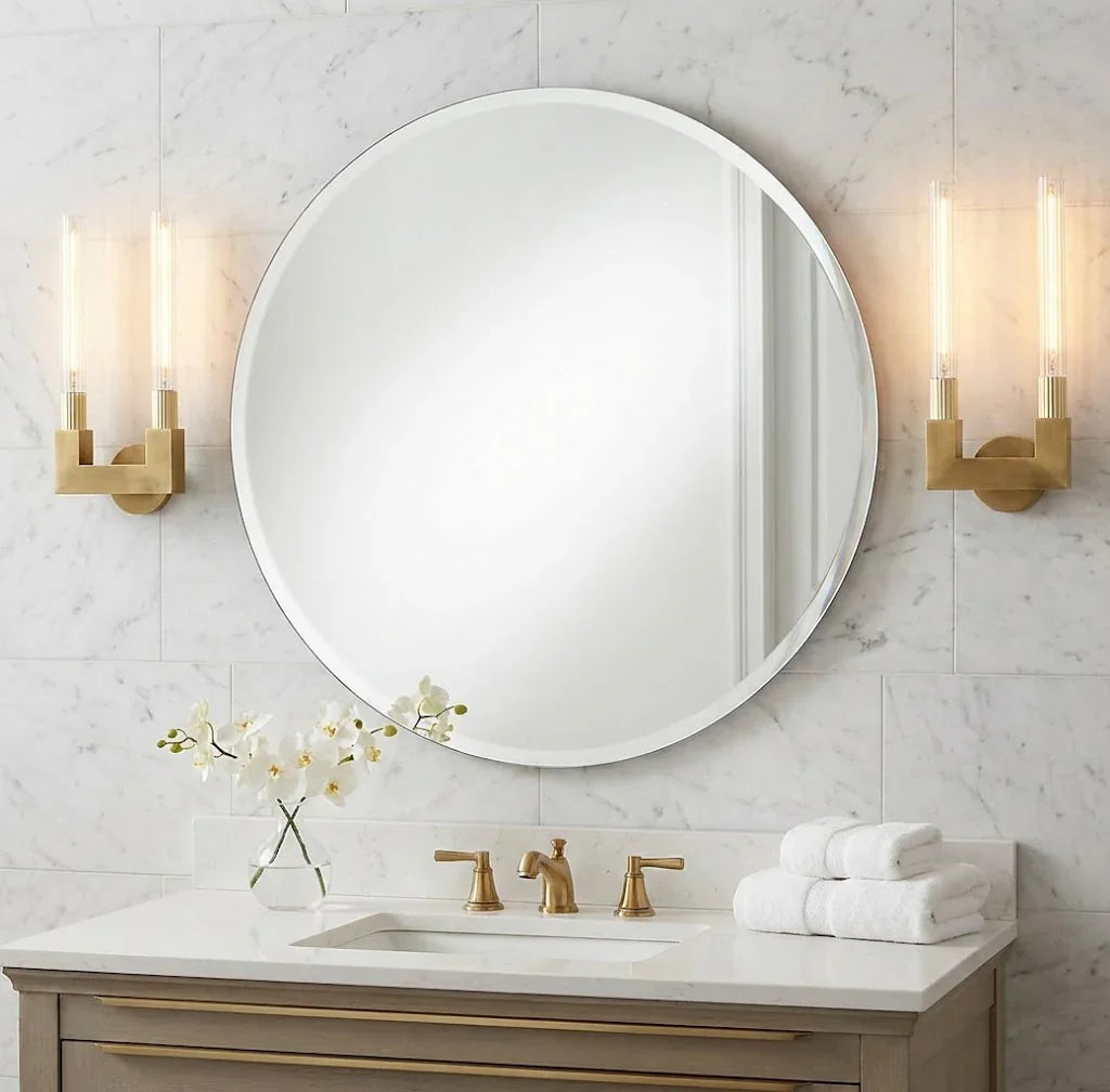 Modern Linear Brass & Glass Wall Light