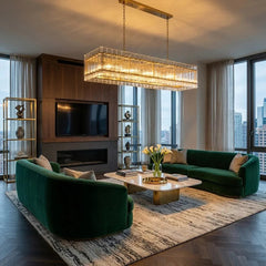Modern Rectangular Linear Chandelier