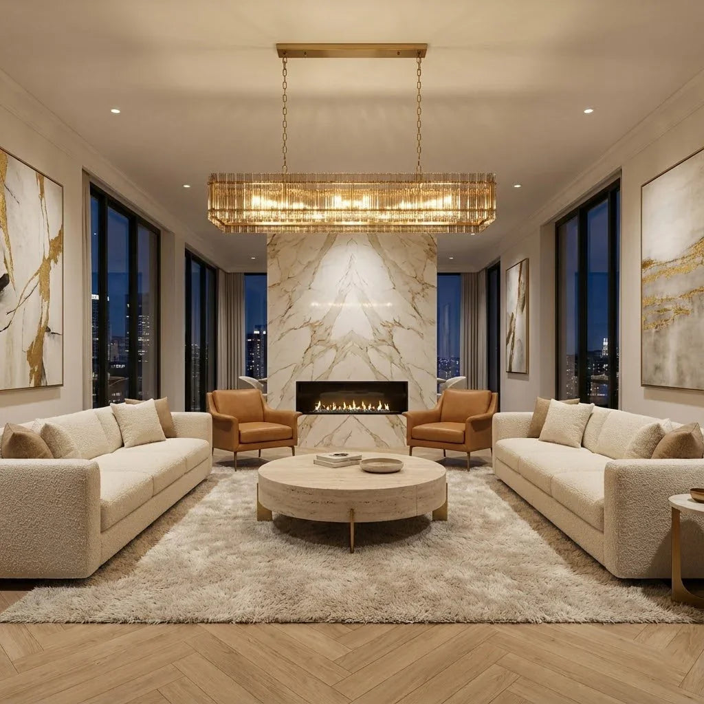 Modern Rectangular Linear Chandelier