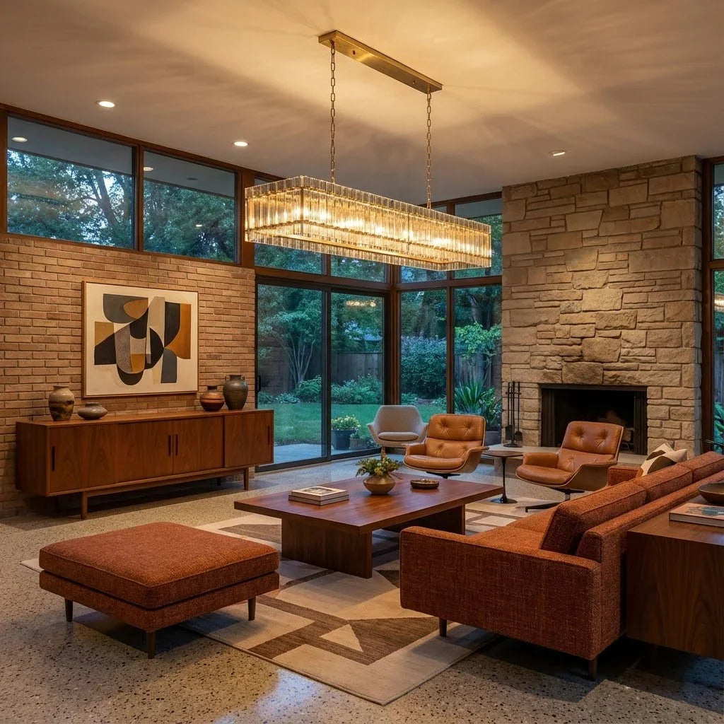 Modern Rectangular Linear Chandelier