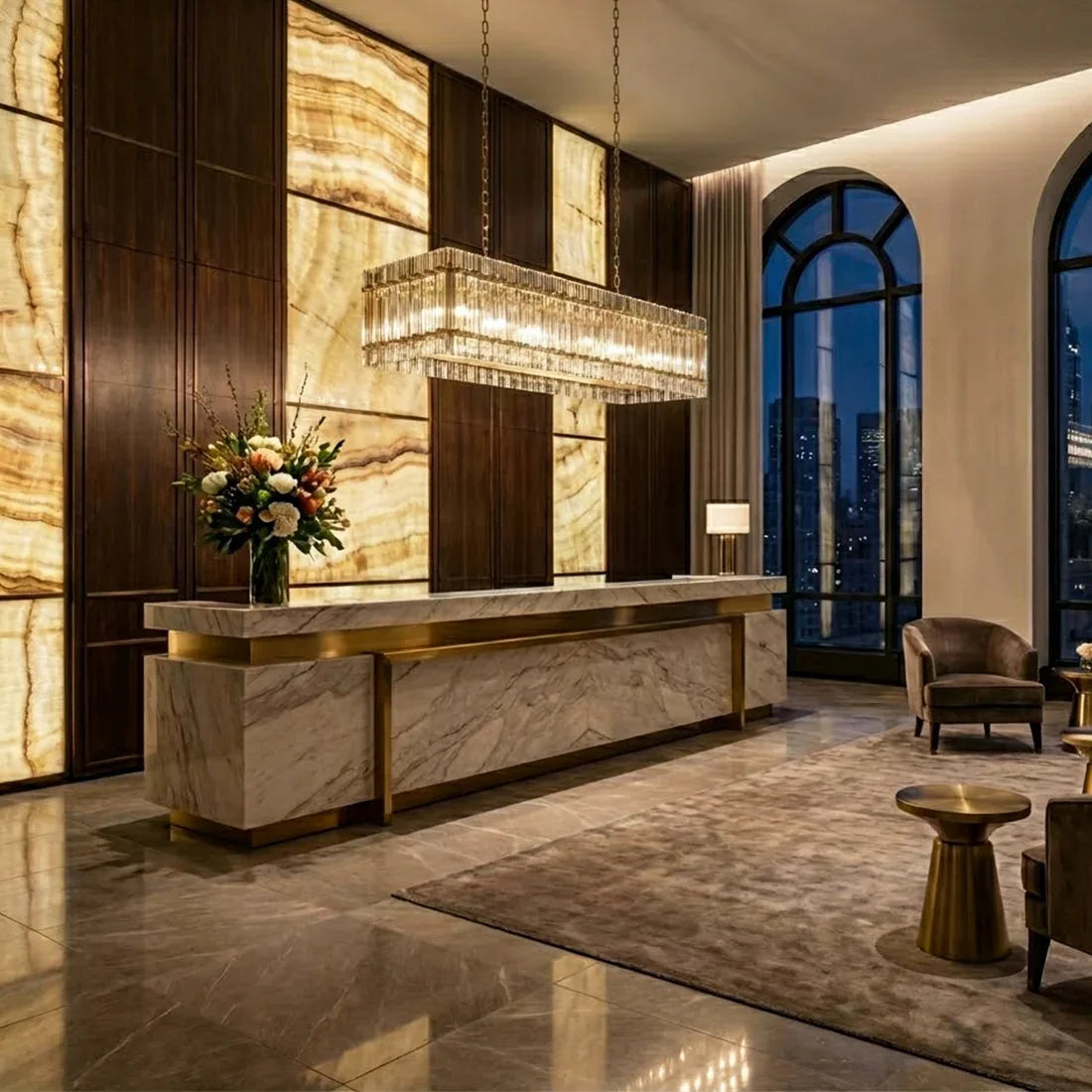 Modern Rectangular Linear Chandelier