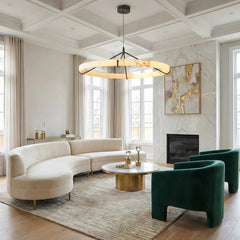 Modern Spanish Alabaster Halo Pendant Lamp
