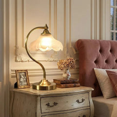 Petal Glow Brass & Glass Table Lamp