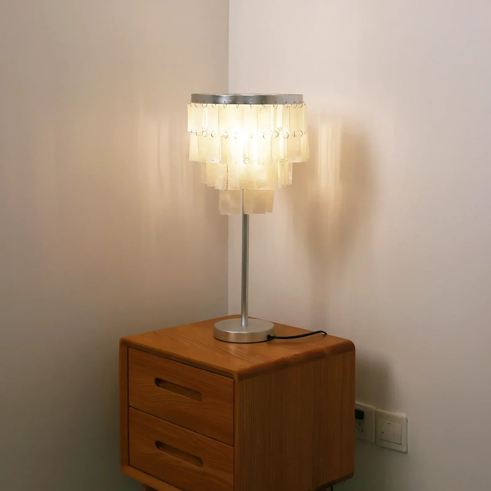 Rectangular Shell Waterfall Table Lamp