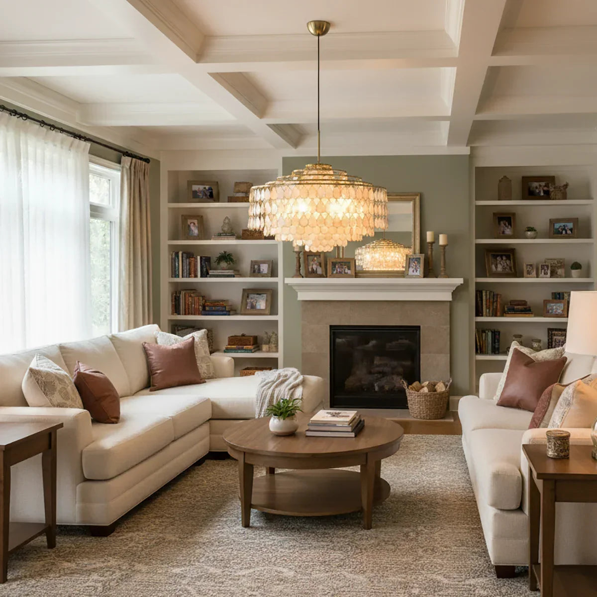 Luxury Capiz Shell Tiered Chandelier