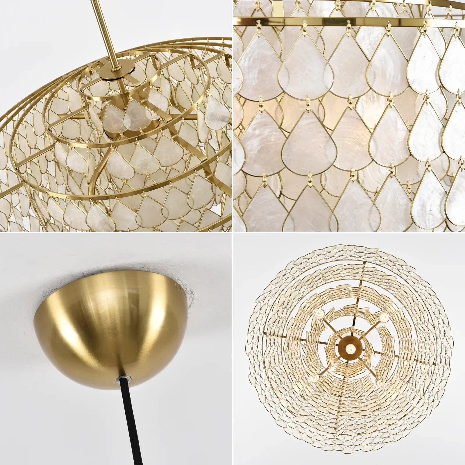 Luxury Capiz Shell Tiered Chandelier