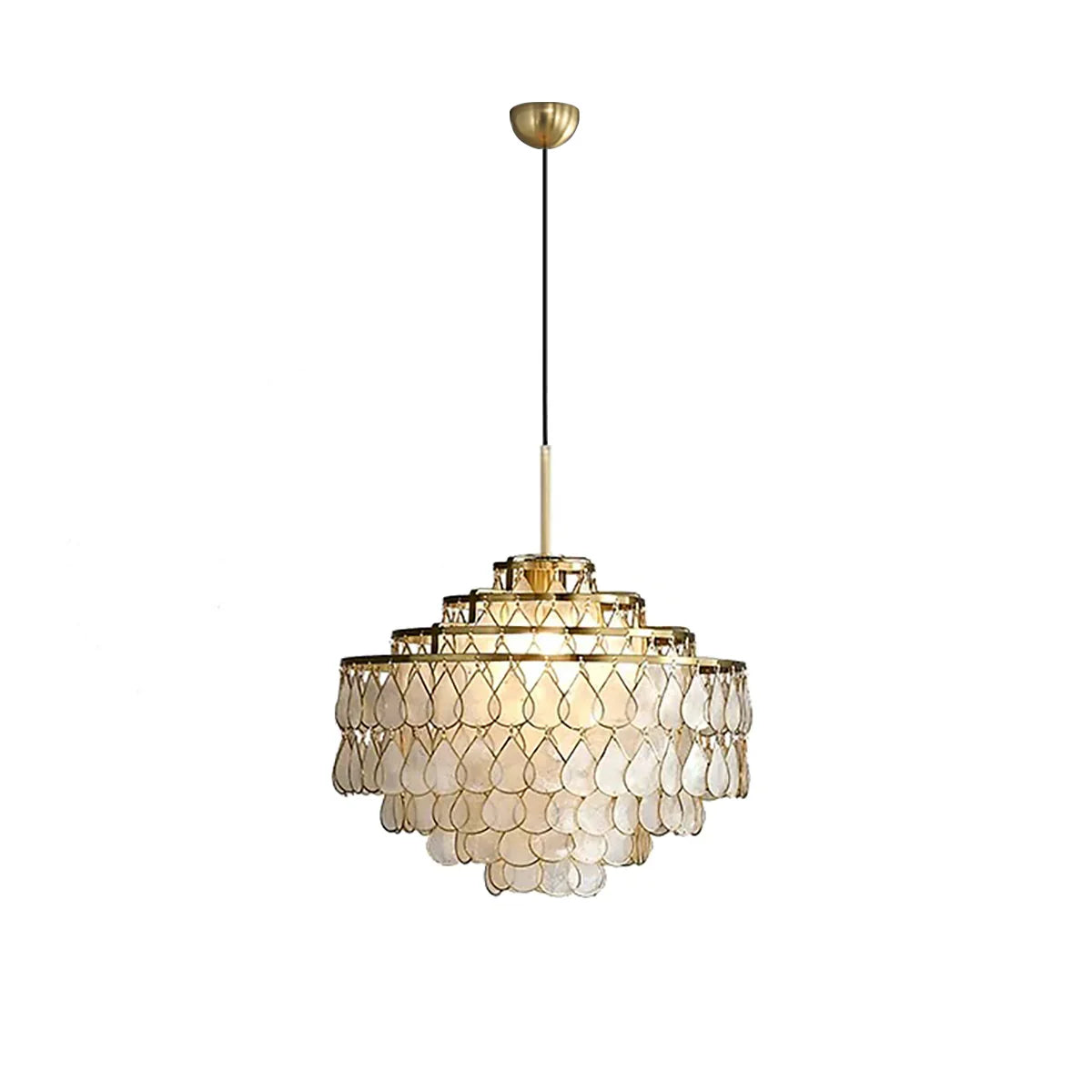 Luxury Capiz Shell Tiered Chandelier